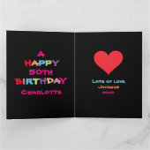 Leuk & kleurrijk Aangepaste Naam & Data Happy Birt Kaart (Binnen)