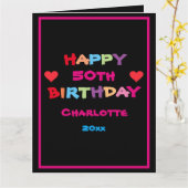 Leuk & kleurrijk Aangepaste Naam & Data Happy Birt Kaart (Gele Bloem)