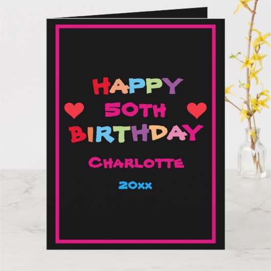 Leuk & kleurrijk Aangepaste Naam & Data Happy Birt Kaart (Gele Bloem)