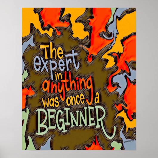 Leuk kleurrijk Abstract Expert Beginner Classroom Poster (Voorkant)