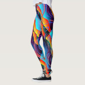 LEUK Kleurrijk Abstract gemorst verfstijl ontwerp Leggings (Links)