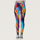 LEUK Kleurrijk Abstract gemorst verfstijl ontwerp Leggings (Voorkant)