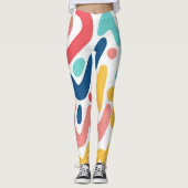 Leuk kleurrijk abstract stijlvol plezier leggings (Voorkant)