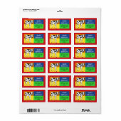 Leuk kleurrijk Baby Koe adreslabel Etiket (Full Sheet)