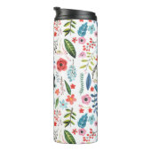 Leuk Kleurrijk Blad & Bloemen Botanisch Patroon Thermosbeker (Geroteerd rechts)