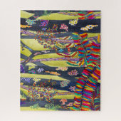 Leuk kleurrijk blauw bos legpuzzel (Verticaal)