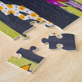 Leuk kleurrijk blauw bos legpuzzel (Zijkant)