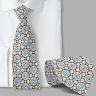 Leuk Kleurrijk Blauw Ivoor Patroon Stropdas