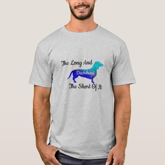 Leuk kleurrijk blauwgroen Dachshund  T-shirt (Voorkant)