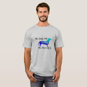 Leuk kleurrijk blauwgroen Dachshund  T-shirt (Voorkant volledig)