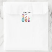 Leuk & Kleurrijk Bloem op Pot Waterverf Dank u Ronde Sticker (Tas)