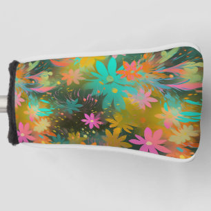Leuk kleurrijk bloemig Abstract patroon Golfheadcover