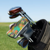 Leuk kleurrijk bloemig Abstract patroon Golfheadcover (Insitu)