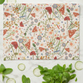 Leuk kleurrijk bloemig paddenstoel patroon stijlvo theedoek (Gevouwen)