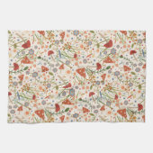 Leuk kleurrijk bloemig paddenstoel patroon stijlvo theedoek (Horizontaal)