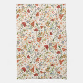 Leuk kleurrijk bloemig paddenstoel patroon stijlvo theedoek (Verticaal)