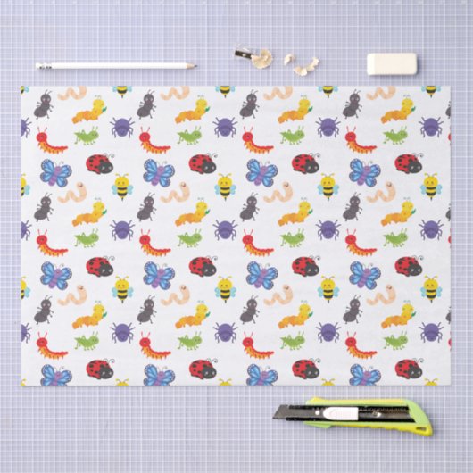 Leuk kleurrijk Bug Tissue Papier (Craft)