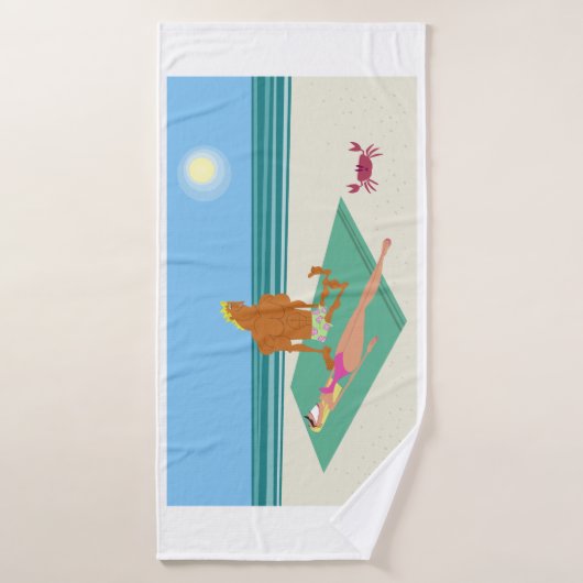 Leuk, kleurrijk, Cartoon Badhanddoek (Badhanddoek)