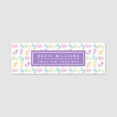 Leuk Kleurrijk Cijferspatroon Op Maat Gemaakte Wis Naamplaatje (Voorkant)