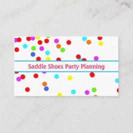Leuk, kleurrijk Confetti Party Planner Visitekaart Visitekaartje