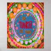 Leuk Kleurrijk Dankbaar voor Vandaag Inspirativite Poster (Voorkant)