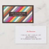 Leuk kleurrijk diagonaal strepenpatroon visitekaartje (Voorkant / Achterkant)