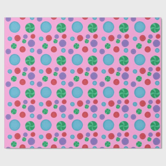 Leuk Kleurrijk Dimensionaal Polka Dots Wrapping Pa Cadeaupapier (Vlak)
