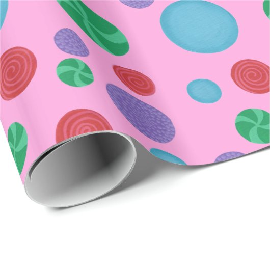 Leuk Kleurrijk Dimensionaal Polka Dots Wrapping Pa Cadeaupapier (Rol Hoek)