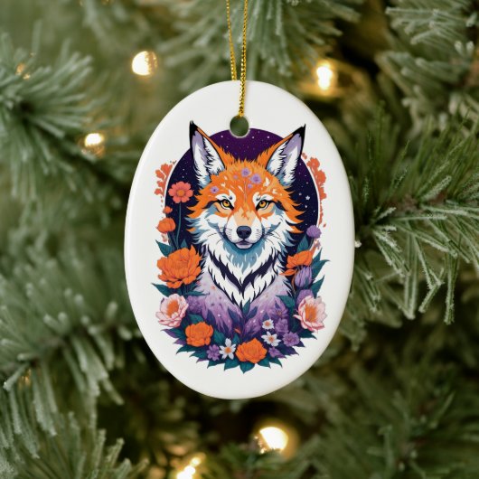 Leuk kleurrijk Fox Ornament (Boom)