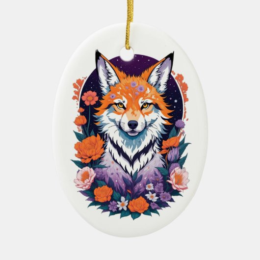 Leuk kleurrijk Fox Ornament (Voorkant)