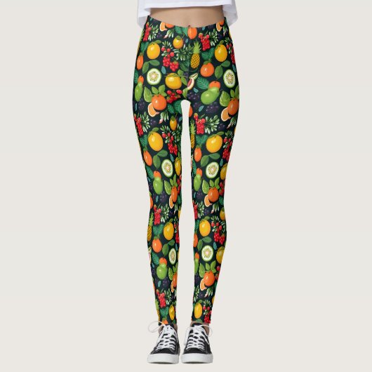 Leuk kleurrijk fruitig patroon leggings (Voorkant)