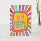 Leuk Kleurrijk Gelukkig Verjaardags Modern Leuk Ki Kaart (Voorkant)