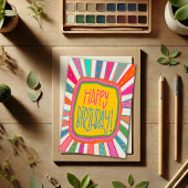 Leuk Kleurrijk Gelukkig Verjaardags Modern Leuk Ki Kaart