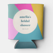 Leuk Kleurrijk Geometrisch Uniek Custom Vrijgezell Blikjeskoeler (Voorkant)