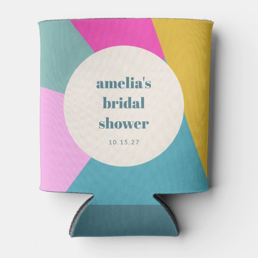 Leuk Kleurrijk Geometrisch Uniek Custom Vrijgezell Blikjeskoeler (Voorkant)