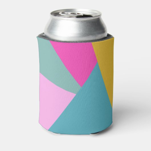 Leuk Kleurrijk Geometrisch Uniek Custom Vrijgezell Blikjeskoeler (Blikje Achterkant)