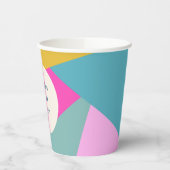 Leuk Kleurrijk Geometrisch Uniek Custom Vrijgezell Papieren Bekers (Links)