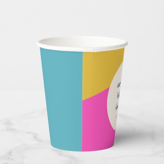 Leuk Kleurrijk Geometrisch Uniek Custom Vrijgezell Papieren Bekers (Rechts)