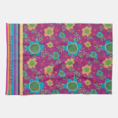 Leuk kleurrijk Gepersonaliseerd citaat Floral Theedoek (Horizontaal)