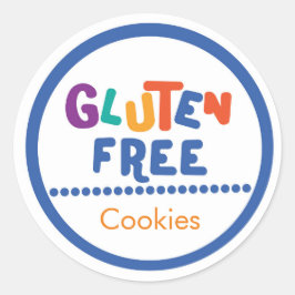 Leuk kleurrijk glutenvrij voedseletiket ronde sticker