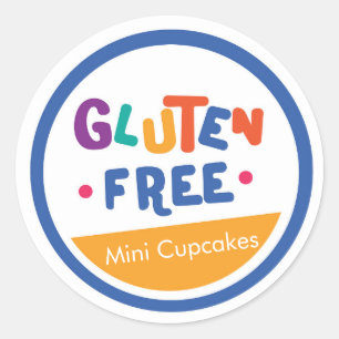 Leuk kleurrijk glutenvrij voedseletiket ronde sticker