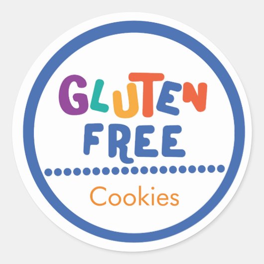 Leuk kleurrijk glutenvrij voedseletiket ronde sticker (Voorkant)