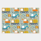 Leuk Kleurrijk Graver Vrachtwagen Patroon Inpakpapier Vel (Voorkant 3)