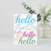 Leuk Kleurrijk Hallo Briefkaart (Staand voorkant)