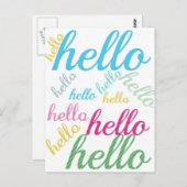 Leuk Kleurrijk Hallo Briefkaart (Voorkant / Achterkant)
