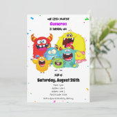 Leuk & kleurrijk Happy Schattige Monster Verjaarda Kaart (Staand voorkant)