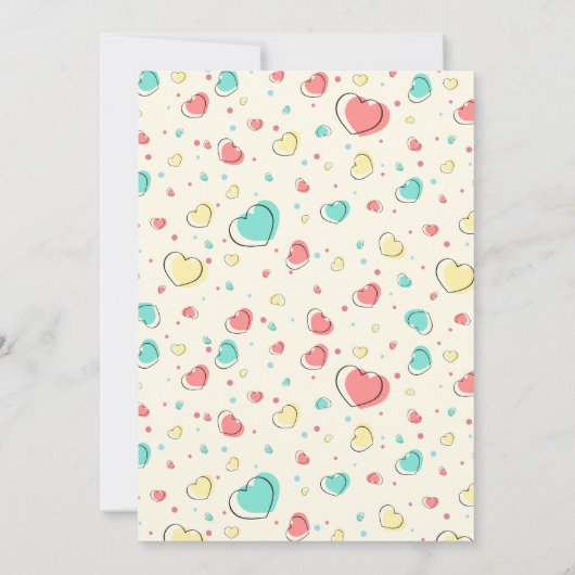 Leuk Kleurrijk Harten Baby shower Kaart (Achterkant)