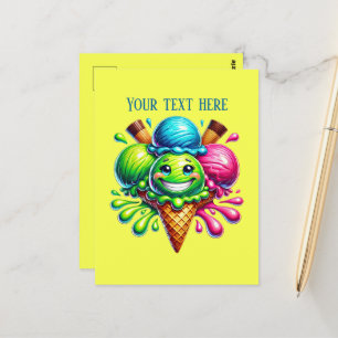 Leuk kleurrijk ijs tekst toevoegen briefkaart