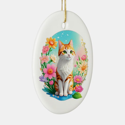 Leuk Kleurrijk Kat Ornament (Rechts)