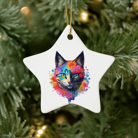 Leuk Kleurrijk Kat Ornament (Boom)